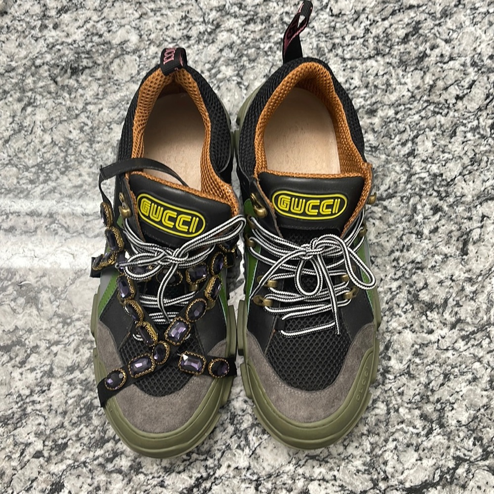 Gucci x Sega Mesh Suede Calfskin Removable Crystals Flashtrek Sneaker